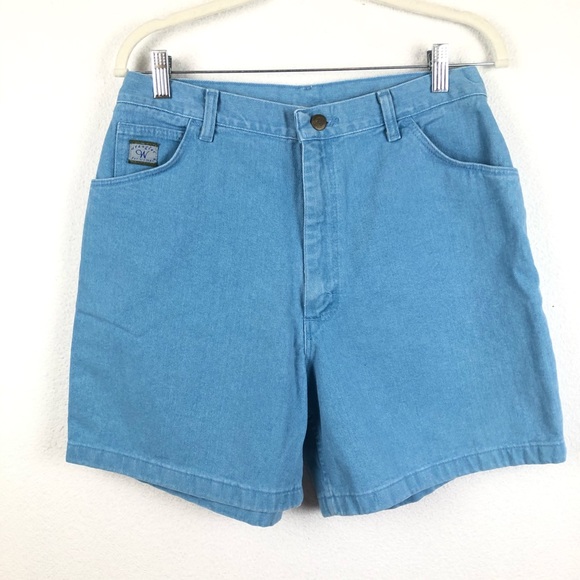 Wrangler Pants - Wrangler High Rise Mom Shorts Denim